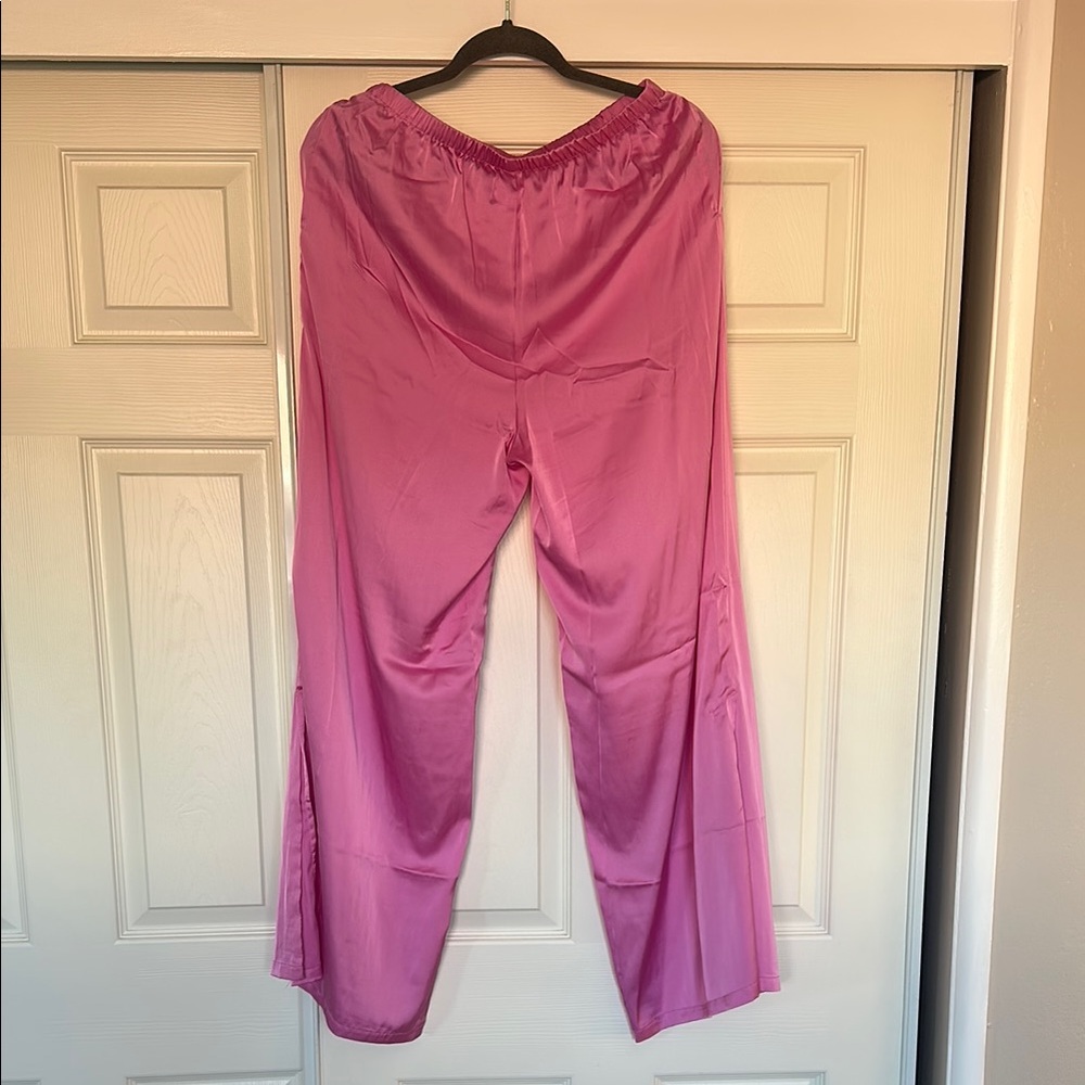 Auden Pink Satin Pajama Pants